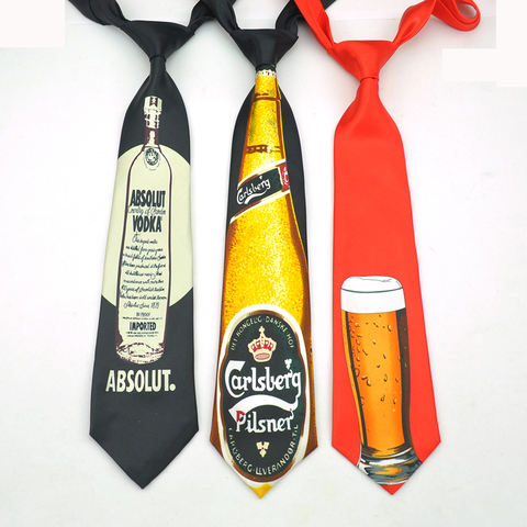Nombre marca moda 5 diseño cerveza taza cerveza copa de vidrio 10cm novedad divertidas corbatas para hombres moda corbata de hombre fiesta casual corbata ► Foto 1/6
