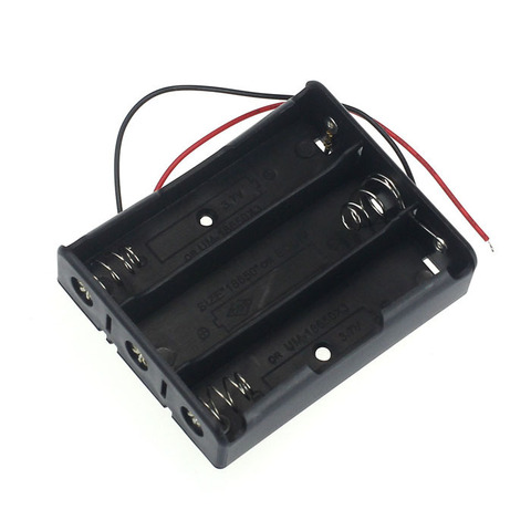 Caja de plástico de 3 vías 18650 para almacenamiento de batería, soporte para 3 baterías x 18650 con cables de alambre, 1 Uds. ► Foto 1/2