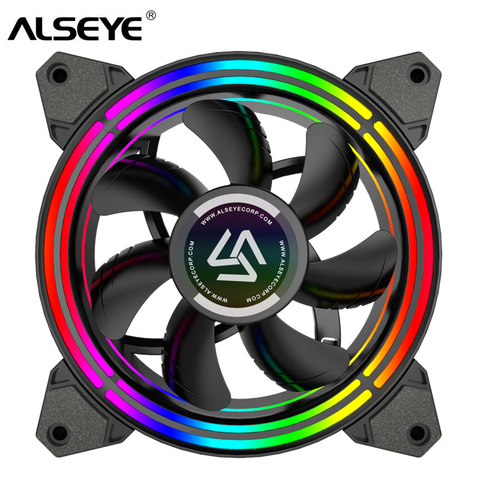 ALSEYE-ventilador de PC de 4 pines, PWM, 120mm, enfriamiento, ventiladores de enfriado, RGB estático, para carcasa y reemplazo de ventilador de CPU ► Foto 1/5