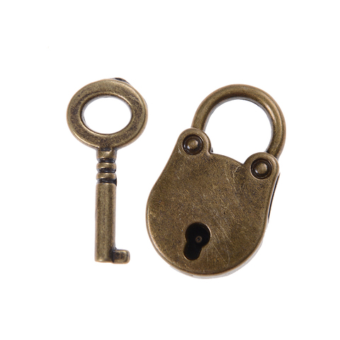 Candado Vintage de bronce para llaves, minicandados de estilo antiguo con combinación de llaves, 1 unidad ► Foto 1/6