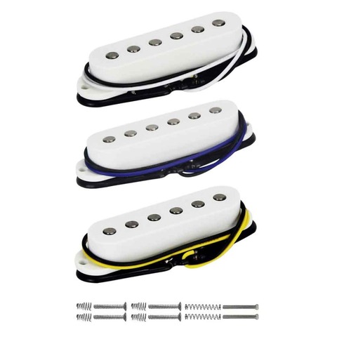 FLEOR-pastilla de guitarra eléctrica, 3 uds., Vintage Alnico 5, pastilla de guitarra eléctrica para cuello/Medio/puente Pickup Conjunto blanco FD Strat ► Foto 1/5