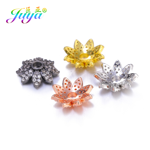 Juya-accesorios para pendientes de borlas hechas a mano, 8, 10 y 12mm, decoración de flores, espaciador, gorros de cuentas para manualidades, fabricación de joyas para mujer ► Foto 1/6