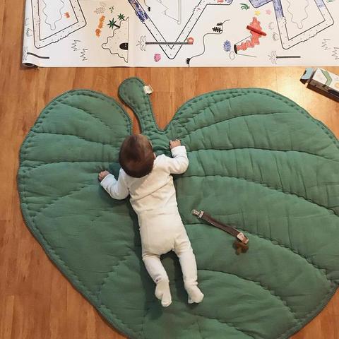 Alfombra de algodón suave infantil para gatear para bebé, manta de En forma de hoja, alfombra para dormir, decoración para habitación, 110cm ► Foto 1/6
