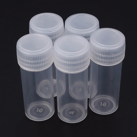 5/20/50 unids 5 ml botella de muestra de plástico botella pequeña tubo de prueba Mini botellas contenedores de almacenamiento blanco ► Foto 1/6