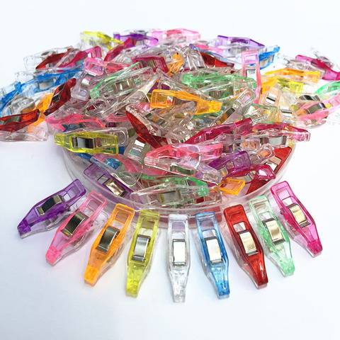 50 unids/pack Clips de plástico edredón acolchado Clip herramienta para manualidades DIY retazos multicolores accesorios de costura borde pinza Clip de ropa ► Foto 1/6