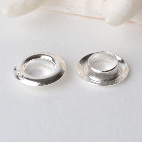 Remaches de ojal de plata 925 sólida para cuentas con orificio, accesorios de plata para joyería DIY, 1 unidad ► Foto 1/3