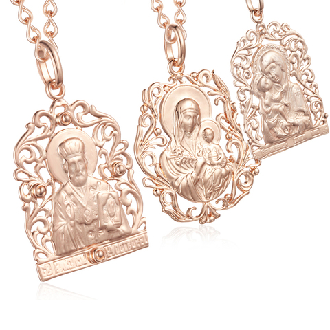 Joyería de moda para hombres y mujeres, collar de Caracol de Color oro rosa/blanco, cadenas colgantes, 2 colores, 585 ► Foto 1/5