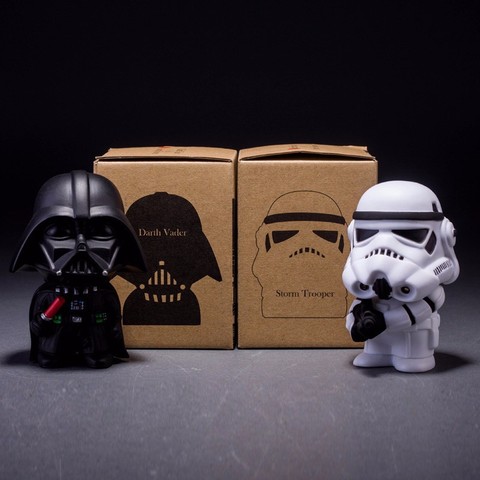 10cm 2 unids/lote estilo lindo Star War Darth Vader y STORM TROOPER Kawaii película de acción figuras en miniatura de juguete ► Foto 1/6