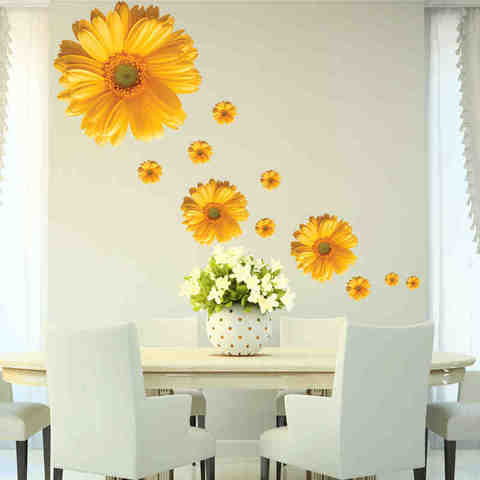 Pegatinas de pared de flores sakura pequeñas, 5 diseños, pegatina de pvc para dormitorio, mural artístico, bricolaje, zooyo6008, decoraciones de adhesivos en la pared del hogar ► Foto 1/6