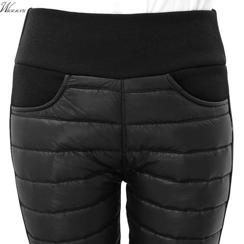 Thicken down algodón invierno pantalones calientes mujeres cintura elástica señoras pantalones flacos mujeres Casual Leggings prendas de vestir pantalones femeninos ► Foto 1/6