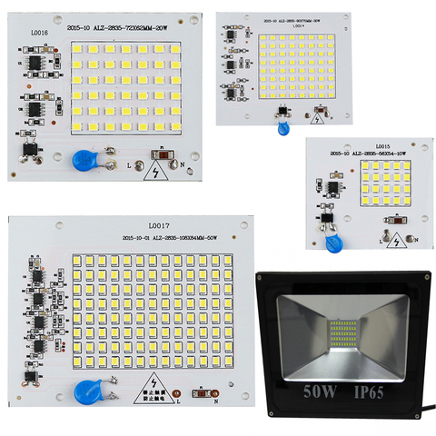 Inteligente IC fuente LED SMD diodo lámpara 10W 20W 30W 50W 220V2835SMD para reflector al aire libre blanco frío/cálido no necesita fuente de alimentación ► Foto 1/6