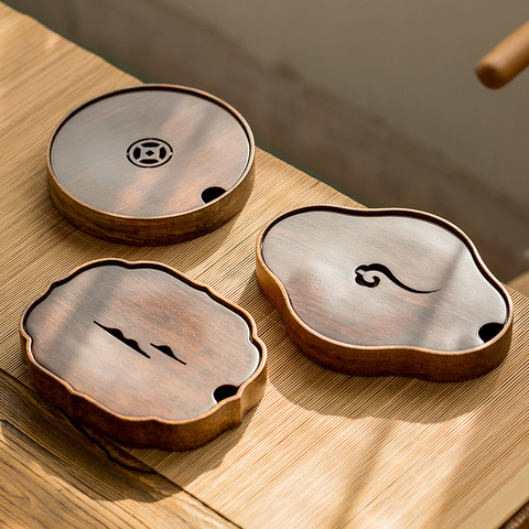 TANGPIN-bandejas para té de bambú natural, soporte para té hecho a mano, accesorios para té de kung-fu ► Foto 1/6