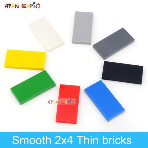 DIY bloques de construcción delgada ladrillos lisa de 2x4 20 piezas mucho 8 colores educativo creativo Compatible con Legoe los Duplos juguetes para los niños ► Foto 1/6