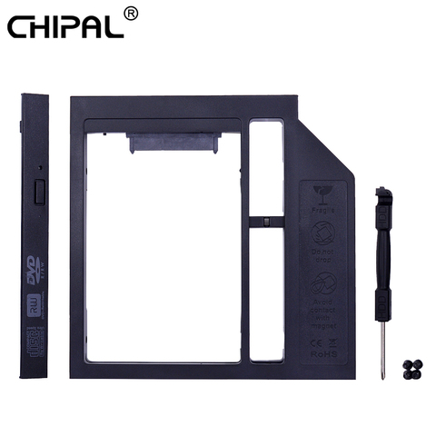 CHIPAL Universal 2nd HDD Caddy 12,7mm SATA 3,0 para 2,5 ''2 TB Disco Duro SSD caja para Notebook CD-ROM Bahía óptica ► Foto 1/6
