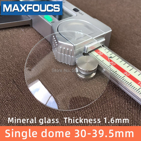 Vidrio de reloj de cristal Mineral sola cúpula de espesor 1,6mm de diámetro 30 mm a 39,5mm de cristal transparente 1 piezas ► Foto 1/6
