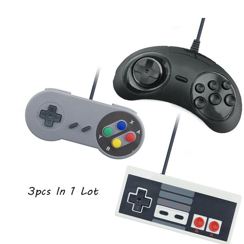 Joystick ViGRAND VPLAY 3 uds con cable USB para ordenador PC Snes USB PC Gamepad para Nes para Sega controlador juego Joypad ► Foto 1/4