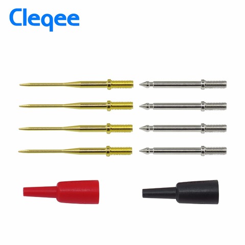Cleqee-kit de agujas de prueba reemplazables, kit de agujas de prueba de 1mm doradas afiladas y 2mm estándar adecuado para sonda multímetro, P8003.1, 8 Uds. ► Foto 1/5