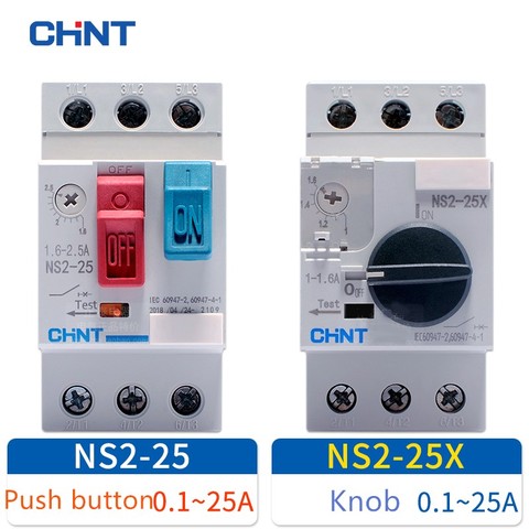 CHINT CHNT motor de arranque NS2-25 NS2-25X NS2-25/AE11 1,6-2.5A Motor protector Motor circuito interruptor motor interruptor NS2-25/AU11 ► Foto 1/2