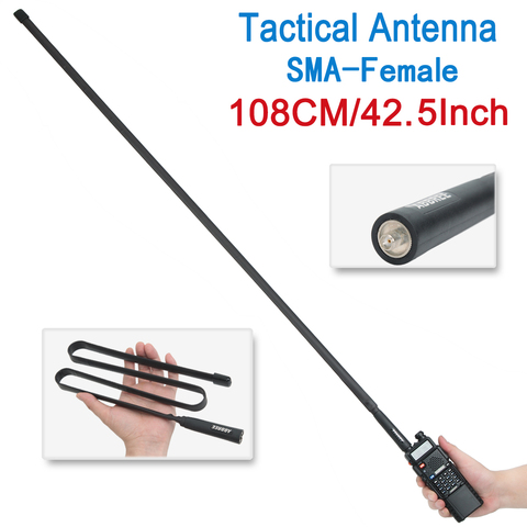 ABBREE SMA-hembra doble banda VHF UHF 144/430Mhz plegable táctico antena para $TERM impacto Baofeng UV-5R UV-82 BF-888S walkie Talkie UV 5R ► Foto 1/6