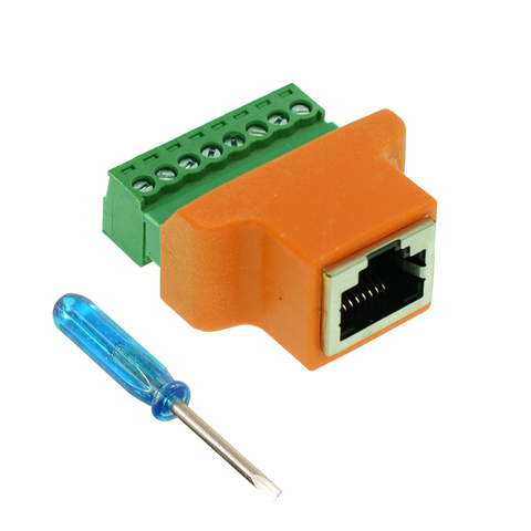 Adaptador de Terminal de tornillo RJ45, conector hembra a 8 pines, divisor RJ45 para CCTV DVR CCTV, 1 Uds. ► Foto 1/6