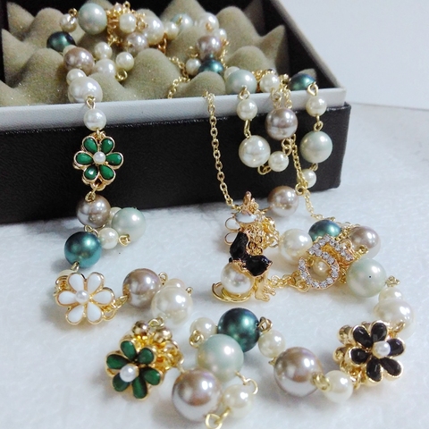 Joyería collares perlas multicapa Bohemia coreana para mujer, joyería collares perlas ► Foto 1/5