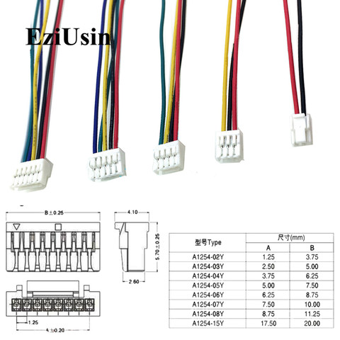 GH1.25mm Terminal conector hembra Cable 15cm 1,25 conector 2p 3p 4p 5p 6p cabeza única GH 1,25 ghs-2p3p4p5p6P de bloqueo de bruja ► Foto 1/1