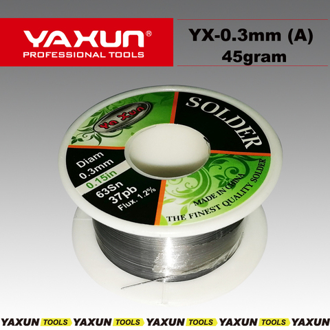 YAXUN-alambre para soldar de alta calidad, 0,3mm, 45g, núcleo de colofonia, plomo, estaño, envío gratuito ► Foto 1/2