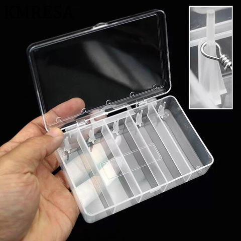 Caja de señuelos de pesca de plástico transparente Visible, organizador multifuncional de 11,5x7x2,2 cm con 5 compartimentos ► Foto 1/6