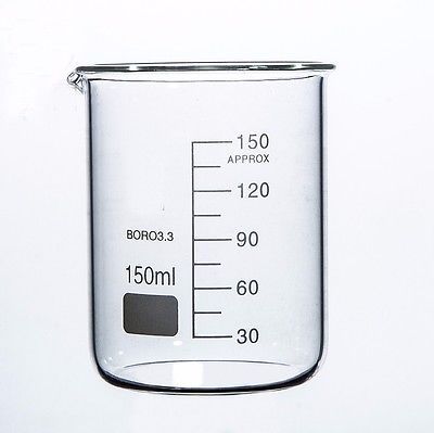 150 ml forma baja Cubetas de precipitación Química laboratorio borosilicato transparente Cubetas de precipitación espesado con boquilla ► Foto 1/1