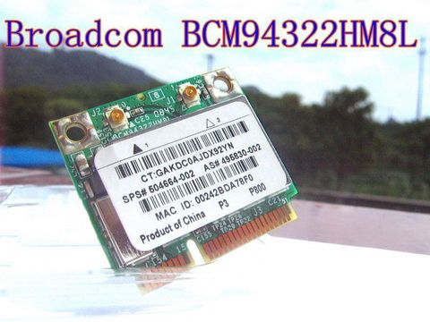 Broadcom BCM4322 BCM94322HM8L doble banda 802.11a/g/n 300Mbps Wifi inalámbrico wifi Mini PCI-E tamaño medio de 504664-001 MAC Wifi ► Foto 1/2