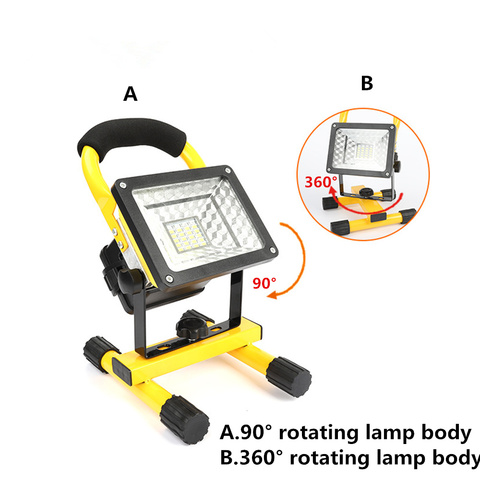 Proyector del sitio de construcción portátil, luz de emergencia LED impermeable IP65 de 30W, 3 modelos, recargable, para trabajo al aire libre ► Foto 1/6