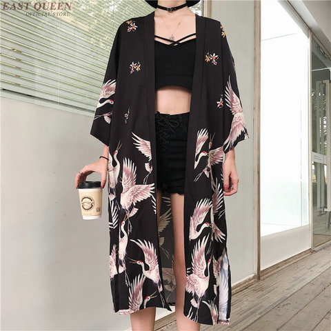 Kimono cardigan tops y blusas para mujer ropa informal japonesa tops de mujer verano 2022 Camisa larga Mujer blusa mujer ropa de mujer ► Foto 1/6
