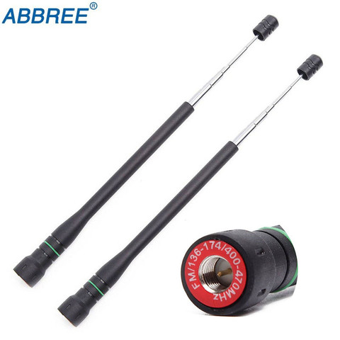 2 uds ABBREE AR-775 telescópica SMA-macho de alta ganancia de la antena de doble banda para Walkie Talkie sobre las MD-380 WOUXUN KG-UV8D KG-UV6D Radio ► Foto 1/6