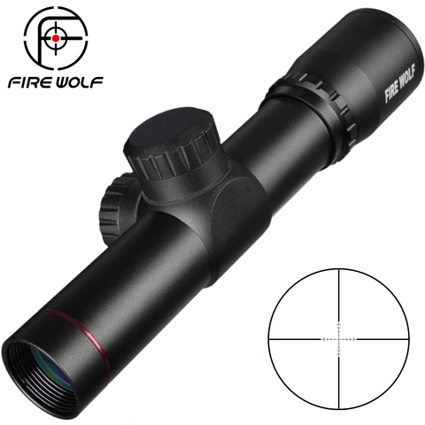 Lobo de fuego 4,5x20 compacto caza Rifle táctico vista óptica P4 retícula Riflescope con Flip-abierto de la lente tapas y anillos ► Foto 1/6