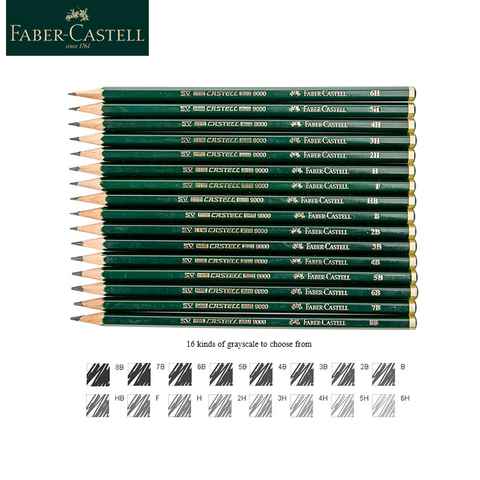 Faber-castell-Juego de 9000 lápices, 12/16 Uds., lápiz escolar, lápiz de dibujo de grafito y bolígrafo para dibujo ► Foto 1/6