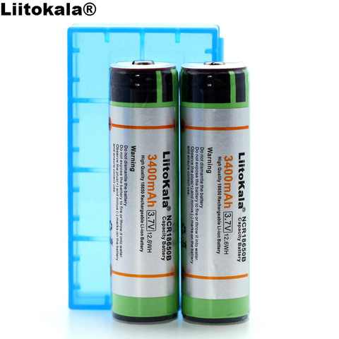 Liitokala proteger 18650 NCR18650B 3400 mAh Li-ion recargable de la batería con PCB 3,7 V baterías + caja de almacenamiento ► Foto 1/5