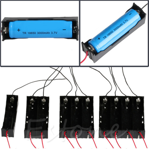 Caja de almacenamiento de soporte de batería de plástico para 1 x-4x18650 batería recargable sin batería ► Foto 1/6