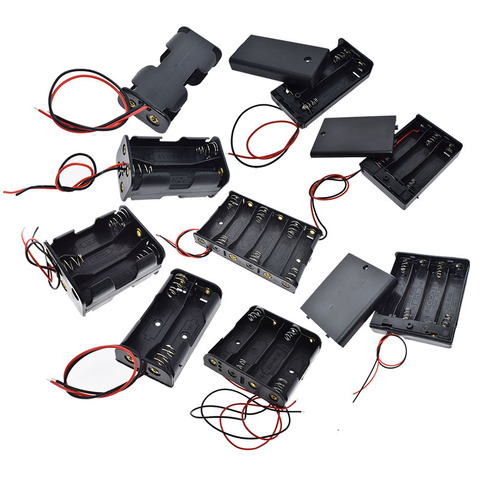 Tamaño AA caja de almacenamiento de pilas, cables de soporte con 1, 2, 3, 4, 6 ranuras para bolsa de contenedor, baterías estándar DIY, envío directo de carga ► Foto 1/6