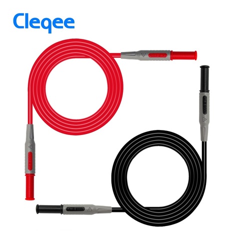 Cleqee-Cable de prueba de multímetro P1032 p1033, moldeado por inyección, 4mm, conector Banana, línea de prueba recta a curva ► Foto 1/6