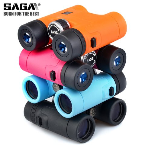 SAGA-binoculares de 8x32 para adultos y niños, binoculares para juegos al aire libre, juguetes compactos para conciertos ► Foto 1/4