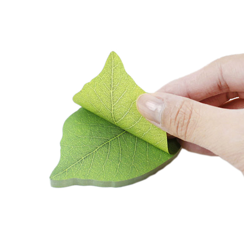 Bloc de notas con forma de hoja verde, papelería coreana, estilo Kawaii refrescante, almohadillas adhesivas de papel ► Foto 1/6