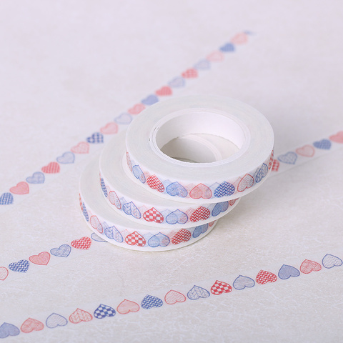 8mm * 10m decorativa Washi Tape de papel artesanía bricolaje accesorios Deafting cinta adhesiva corazón ► Foto 1/6