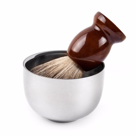 QSHAVE de acero inoxidable jabonera de afeitar de seguridad afeitadora soporte clásico para crema de afeitar 7,2x5x3,7 cm cepillo no incluido ► Foto 1/6