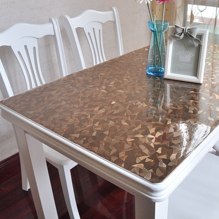 Mantel de vidrio suave coloreado, mantel de mesa de plástico rectangular cubierta impermeable para mesa de tela de aceite decoración mantel de cocina ► Foto 1/5