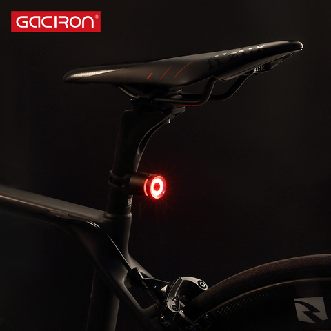 Gaciron-Luz LED trasera para bicicleta, resistente al agua, recargable vía USB, luz aviso bicicleta, lámpara con Clip, accesorios para bicicleta ► Foto 1/5