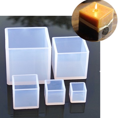 Molde de silicona con forma de cubo para velas, artesanías de yeso DIY, cuadrado, silicona para jabón, vela, moldes de resina ► Foto 1/2