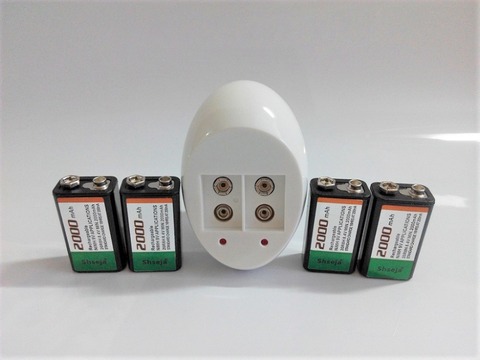 SHSEJA 9V 6F22 2000mAh NI-MH batería recargable + 9V cargador inteligente de alta corriente envío gratis ► Foto 1/6