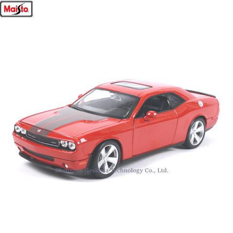 Maisto-Dodge Challenger 1:24, coche de simulación de aleación de metal, modelo de adornos para manualidades, colección de juguetes, herramientas de regalo ► Foto 1/6