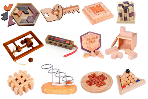 IQ-rompecabezas de madera para niños y adultos, puzle educativo de inteligencia tradicional ► Foto 1/6