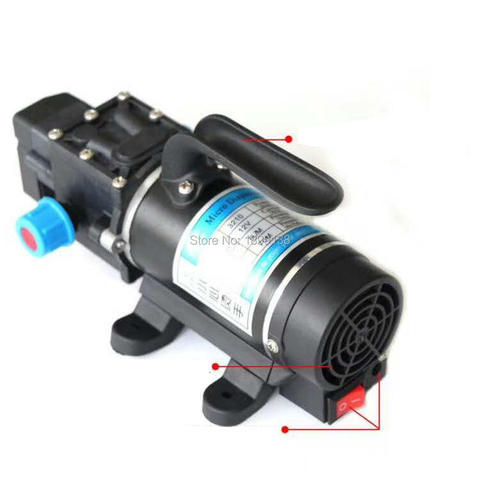 Mini bomba de agua eléctrica de alta presión, 100w, 12 voltios de CC, bomba de diafragma de cebado automático con ventilador de arranque ► Foto 1/1